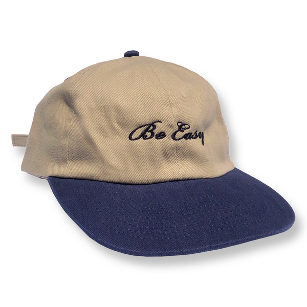 navy/tan two-tone hat